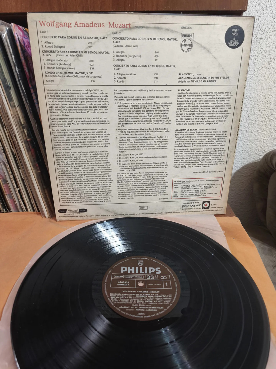 Wolfgang Amadeus Mozart - Conciertos para Corno - vinilo 1975