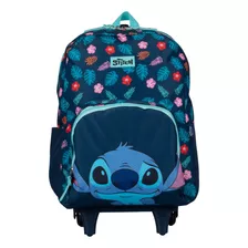 Mochila Escolar Luxcel Disney Stitch Mc46411sc Cor Azul-marinho Design Estampado 20l