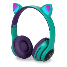 Auriculares Inalámbricos Bluetooth Suono 66suom-pk Orejas Gatito Infantil Color Verde