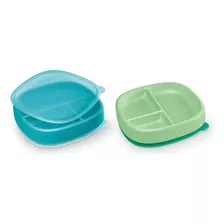 2 Platos Con Tapa Marca Nuk Para Bebes Y Niños