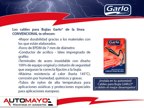 Cables Bujias Mx-6 2.2l 12v Sohc 88 - 92 Garlo Convencional Foto 4