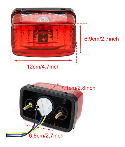 Luces Traseras Led Para Yamaha Grizzly Big Bear Bruin Kodiak Foto 3