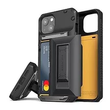 Funda Para iPhone 13 Con Tarjetero Negro Kickstand Tpu Case 