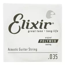 Elixir Strings Acoustic Guitar String Polyweb Coating .035