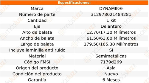 Balatas Semimetalicas Del Dodge W350 V8 5.2l 88/89 Dynamik Foto 3