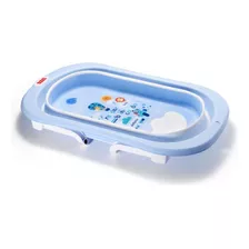 Banheira Retratil Azul Bebe Infantil Banho Antiderrapante