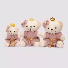 Trio Para Nicho Ursa Princesa Rosa 3 Peças