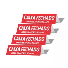 4 Placas Caixa Fechado Display 30x7cm Frente Verso Balcao