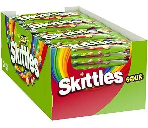 Skittles Sour Chewy Candy Bulk Pack, 1.8 Oz 24 Paquetes