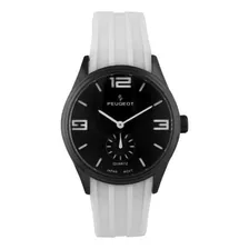 Peugeot Mens 2042wwt Reloj Deportivo De Caucho Blanco