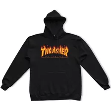 Sudadera Thrasher Flame Logo Hood Black 