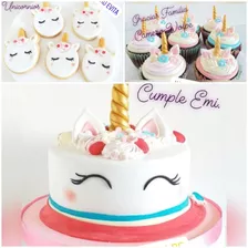 Torta Unicornio + 10 Cupcakes + 10 Cookies ,pasteleria Prut