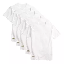 Kit 5 Camisetas Brancas Basicas Masculina 100% Algodão 30.1