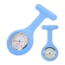 Relógio Lapela Silicone Azul Claro Enfermagem Enfermeira