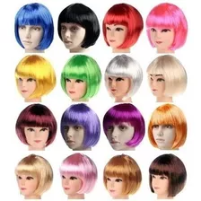 Peluca Corta Colores Disfraz Halloween Cabello Sintético