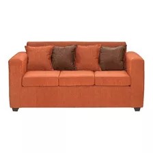 Sofa 3 Cuerpos Essenza Modelo Phuket Tela Terracota