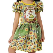 Vestido Girassol Junino Infantil 3170 Tamanho G Fantasias Su