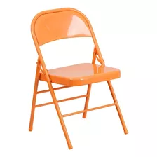 ~? Flash Furniture Metal Folding Chairs, 2 Pack, Orange Marm