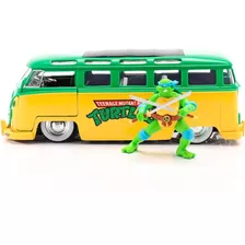 Figura Tortugas Ninja Leonardo Jada + Volkswagen Combi Febo