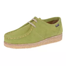 Sapato Estilo Clarks Cacareco London Style Verde Sola Crepe