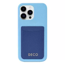 Capa De Corino Com Porta Cartões Azul - iPhone 14 Pro Max