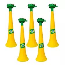 Kit 5 Buzinas Apito Corneta Fácil De Usar Jogos Brasil Copa