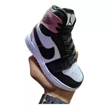 Botas Zapatos Jordan Retro 1 Niños Niñas Sb Negro Rosa Air 