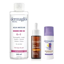 Kit Facial Dermaglós Serum Vit. C Protector Solar Tono Claro 