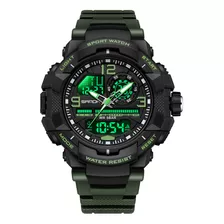 Reloj Deportivo Impermeable De Doble Pantalla Sanda 6130