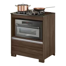 Balcão Cooktop Para Fogão 4 Bocas Nt 3110 Notável Móveis Cor Nogal Trend/granito