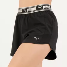 Shorts Puma Train Strong Woven 3 Feminino Preto E Branco