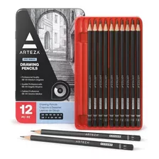 Set De 12 Lápices De Dibujo Profesionales Expert Arteza Color Del Trazo Grafito