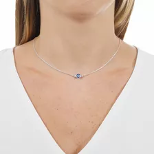 Colar Choker Olho Grego Semi Joia A Prata 925