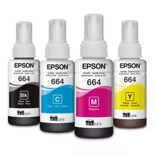 Kit 4 Tintas Epson Original 664, L565 L575 L375 L495 L380