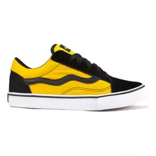 Tenis Mad Rats Old School Preto Amarelo Original