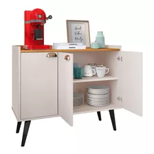 Buffet Cozinha Cantinho Do Café Truzzi Luxo Com 3 Portas Cor Off White/cinamomo