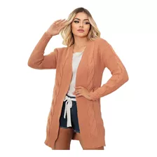 Max Cardigan Tricot Sobretudo Feminino Ref001 Inverno