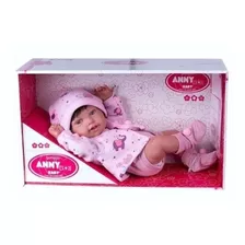 Boneca Anny Doll Baby Menina Reborn Babador Cotiplás