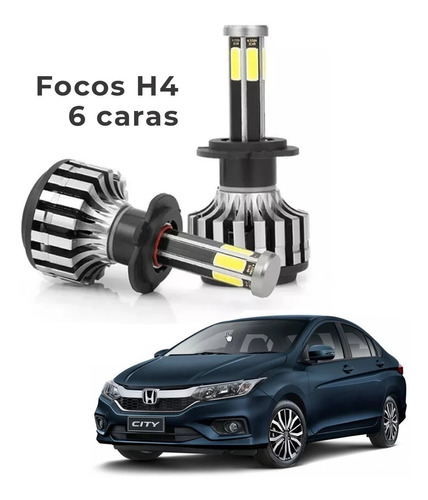 Focos Honda City 2010-2014 Hiperled Delanteros 6 Caras Foto 2