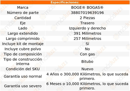 Set 2 Amortiguadores Tra Boge Almera Fwd L4 1.8l 01 Al 05 Foto 2