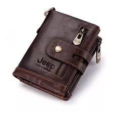 Billetera Monedero Para Hombre Cuero Genuino Jeep Rfid