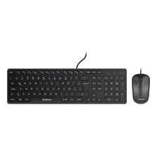 Kit De Teclado Y Mouse Usb Alámbrico Para Pc Quaroni Ka /vc Color Del Teclado Negro