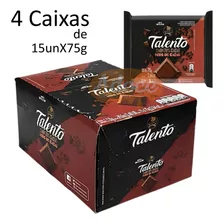4 Cxs Chocolate Talento Caixa 15 Un 75g Dark 70% Nibs Cacau