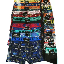 Regalo Navidad Packx4 Boxer Uomo Envuelto En Papel Con Caja 