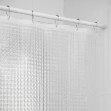 Cortina De Baño Óptica 3 D Tridimensional Transparente Color Blanco