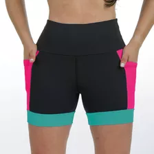 Shorts Para Corrida De Compressão Fitness Com Bolsos