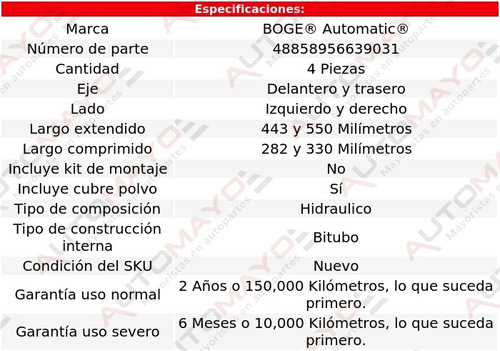 Juego 4 Amortiguadores Boge Laser Fwd L4 2.5l 86 Foto 2