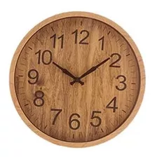 Relógio Estilo Madeira De Parede 30 Cm Rustico Wood 1540