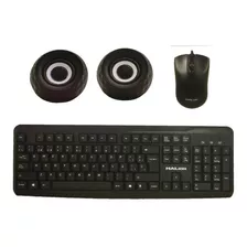 Combo Kit 3 En 1 Teclado Mouse Y Parlantes Halion Usb Hakit4