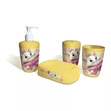 Kit Para Banheiro 4 Peças Gata Marie Disney - Gedex